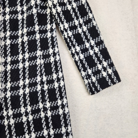 Worthington Womens Size 4 Black/White Soft Houndstooth Button Up Pea Coat - Picture 3 of 14